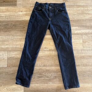 Mott & Bow Boyfriend Jeans Women 28 Dark Indigo Blue Stretch Denim Pants W28 L28